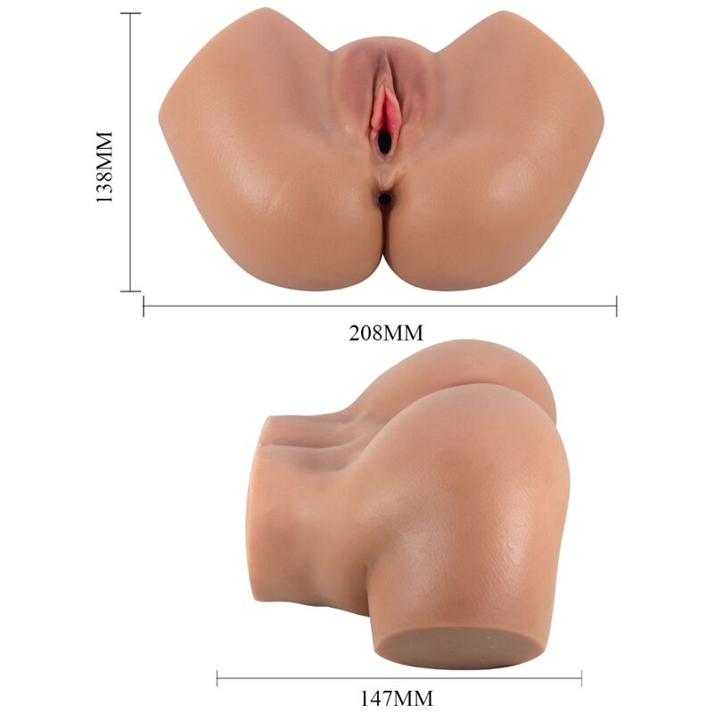 CRAZY BULL - VIBRADOR HAILEY BUTT COM CONTROLE REMOTO REALISTA DE VAGINA E ÂNUS