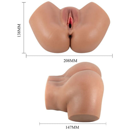CRAZY BULL - VIBRADOR HAILEY BUTT COM CONTROLE REMOTO REALISTA DE VAGINA E ÂNUS