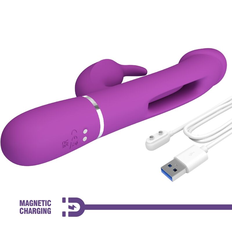 PRETTY LOVE - KAMPAS 3 EM 1 MULTIFUNCIONAL COELHO VIBRADOR ROXO