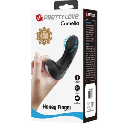 PRETTY LOVE - VIBRADOR DE DEDO CAMELIA 7 VIBRAÇÕES PRETO