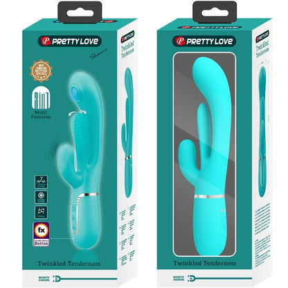 PRETTY LOVE - SHANIA TRIPLE RABBIT MULTIFUNCIONAL VIBRADOR 3 EM 1 AZUL