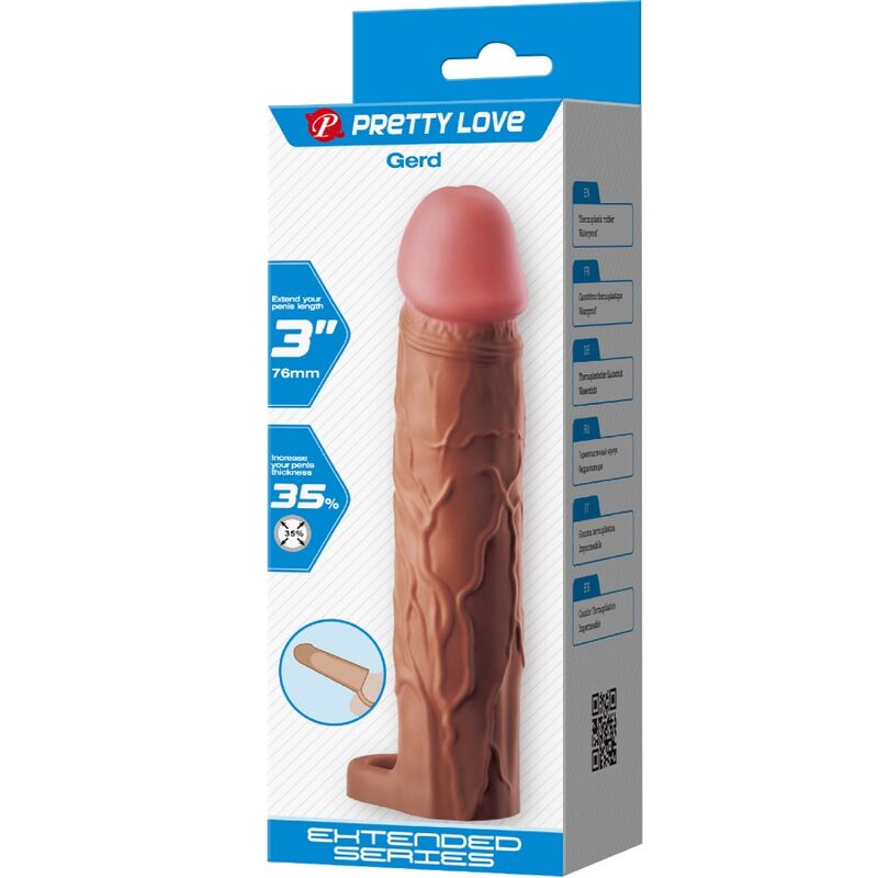 PRETTY LOVE - MANGA PENIS GERD COM EXTENSÃO DE 7,6 CM MULATO