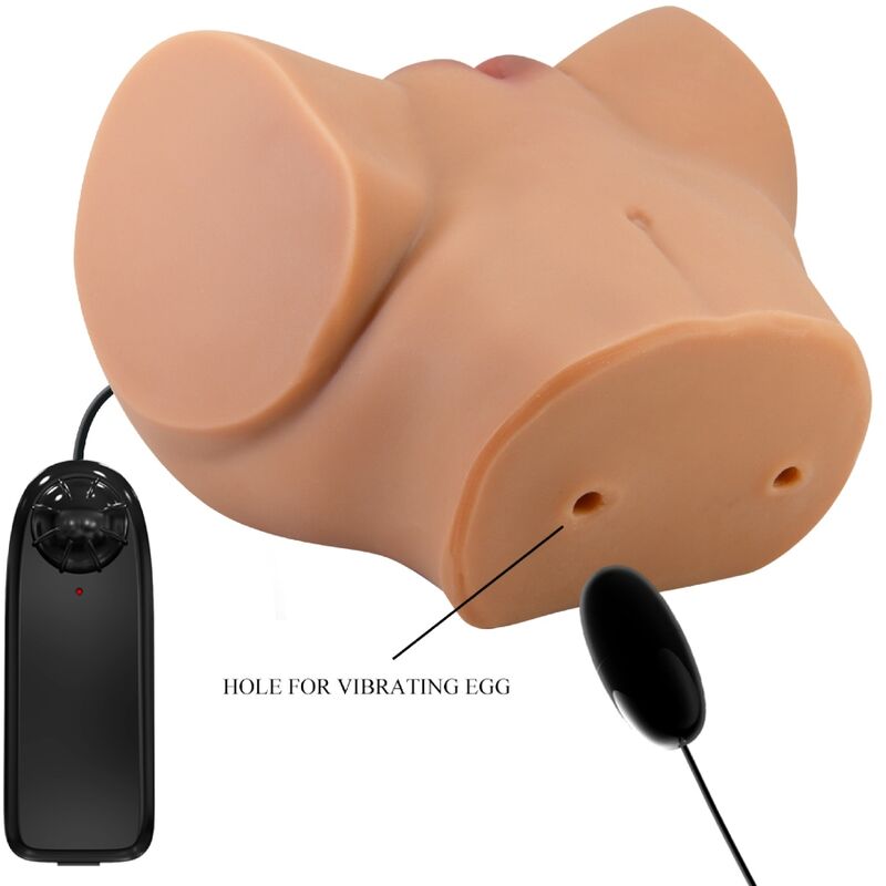 CRAZY BULL - VIBRADOR ASS EMILIA COM CONTROLE REMOTO REALISTA DE VAGINA E ÂNUS