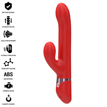INTENSE - LELE MULTIFUNCTION VIBRATOR ROTATING & OSCILLATION & STIMULATION RED - Infernum Store