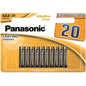 PANASONIC - BATERIA ALCALINA BRONZE AAA LR03 BLISTER*20