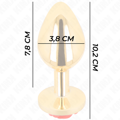 KINK - PLUG ANAL OURO ROSA VERMELHO TAMANHO L