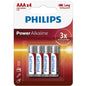 PHILIPS - PILHA ALCALINAS AAA LR03 BLISTER*4