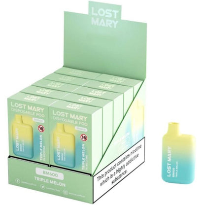 LOST MARY - BM600 NICOTINE VAPER 2% DESCARTÁVEL TRIPLO MELÃO