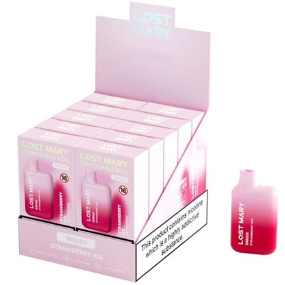 LOST MARY - BM600 NICOTINE VAPER 2% DESCARTÁVEL MORANGO ICE