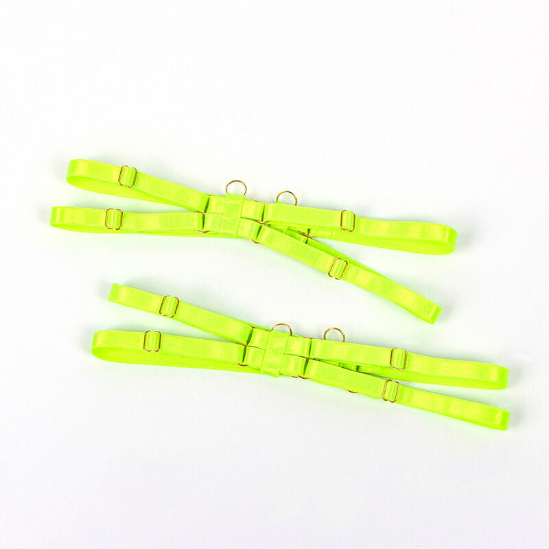 SUBBLIME - 955274 CONJUNTO DE SUTIÃ COM COLAR E DETALHES NAS PERNAS VERDE FLUORESCENTE S/M