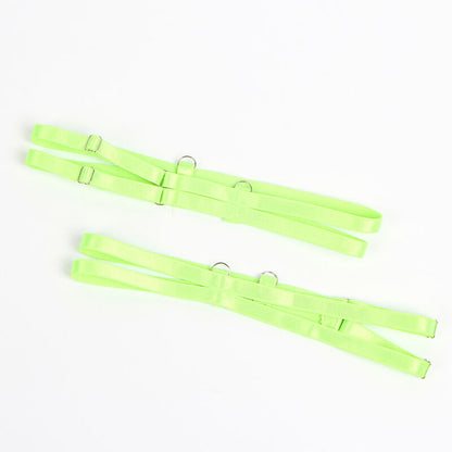 SUBBLIME - 955311 CONJUNTO DE SUTIÃ COM RENDA E LIGAS VERDE E AZUL S/M