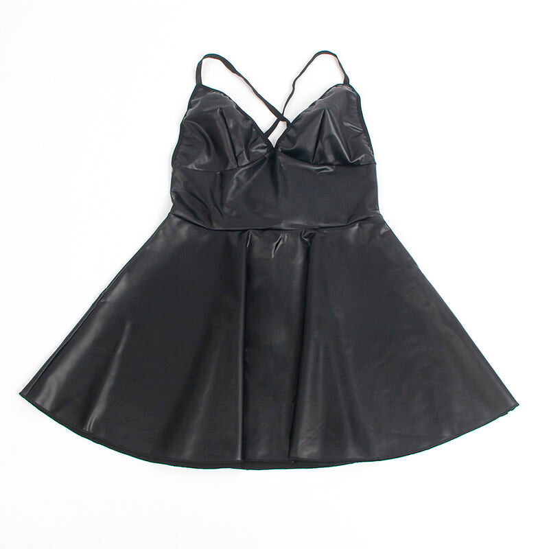 SUBBLIME - 955373 VESTIDO COM ALÇAS DE COURO PRETO S/M