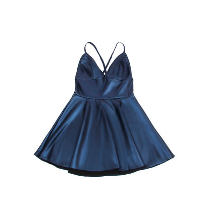 SUBBLIME - 955427 VESTIDO COM ALÇAS DE COURO AZUL L/XL