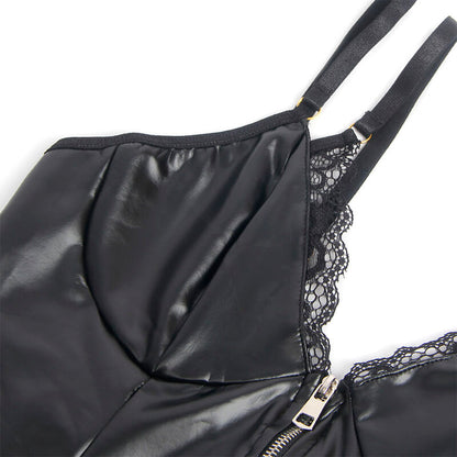 SUBBLIME - 955458 BODY COURO PRETO COM ZÍPER S/M