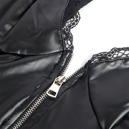 SUBBLIME - 955458 BODY COURO PRETO COM ZÍPER S/M