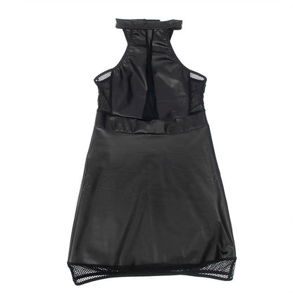 SUBBLIME - 955489 VESTIDO DECOTE HALTER COM TRANSPARÊNCIAS PRETO L/XL