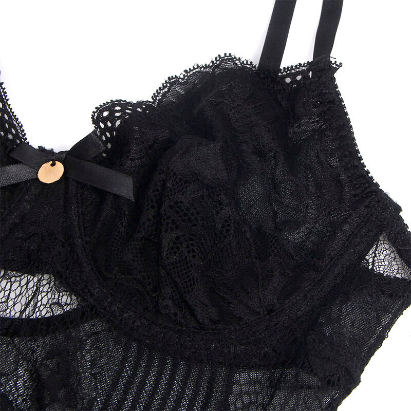 SUBBLIME - 955625 BODY DE RENDA COM FECHO NA PARTE INFERIOR PRETO L/XL