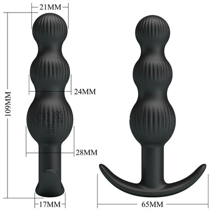 PRETTY LOVE - VIBRADOR ANAL SIDNEY 10 VIBRAÇÕES PRETO