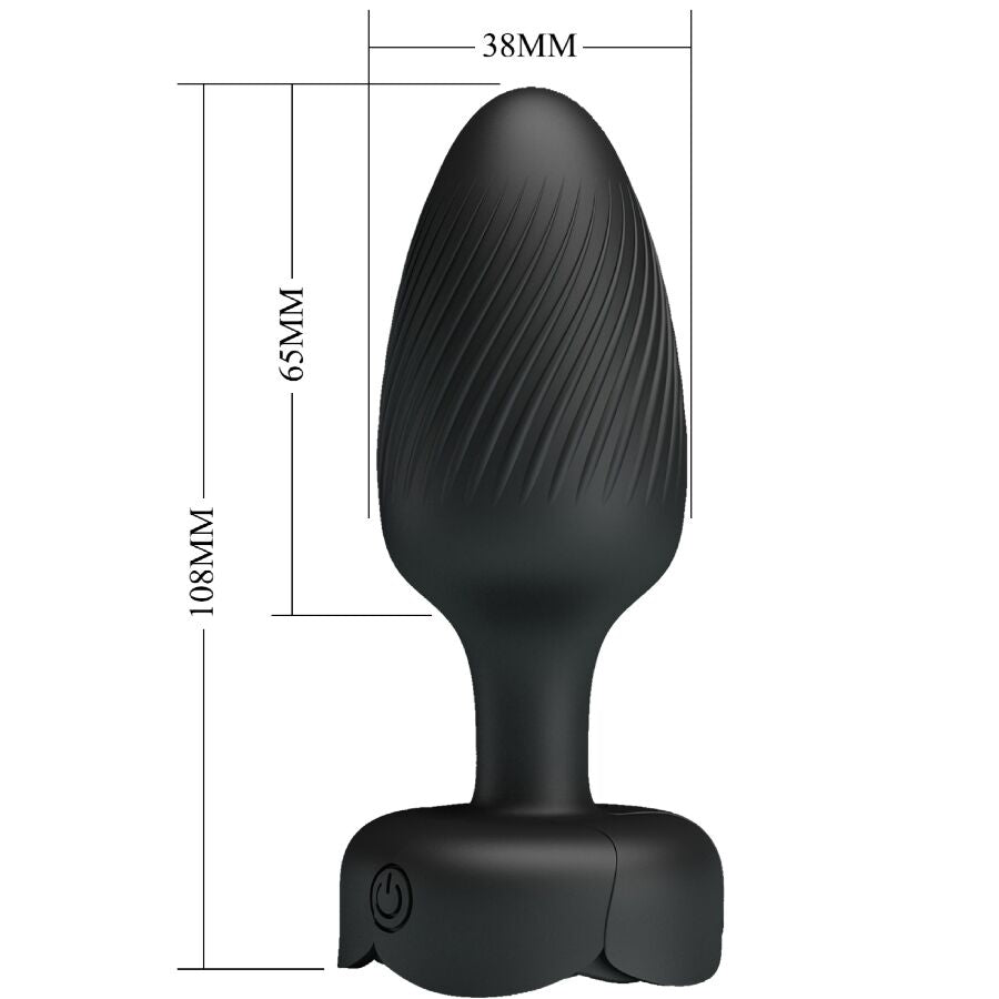 PRETTY LOVE - VARIAN ANAL PLUG COM LUZ LED PRETO 10,8 CM