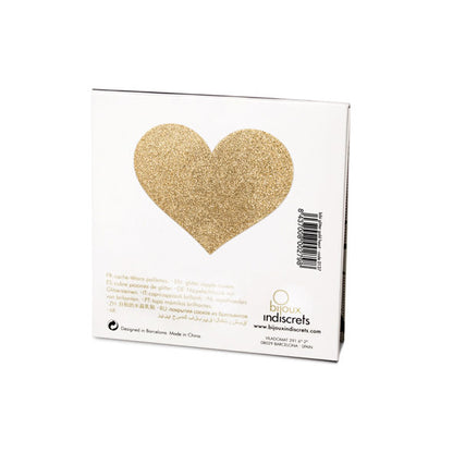 BIJOUX - INDISCRETS FLASH GOLDEN HEART NIPPLE COVERS