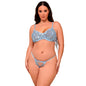 SUBBLIME - 957629 CONJUNTO DE SUTIÃ E CALCINHA BORDADOS COM FLORES AZUL CELESTE S/M