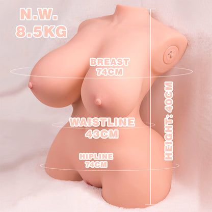 XISE - TORSO REALISTA DE IMPULSO PEQUENO COM VIBRAÇÃO FEMININA 40 CM