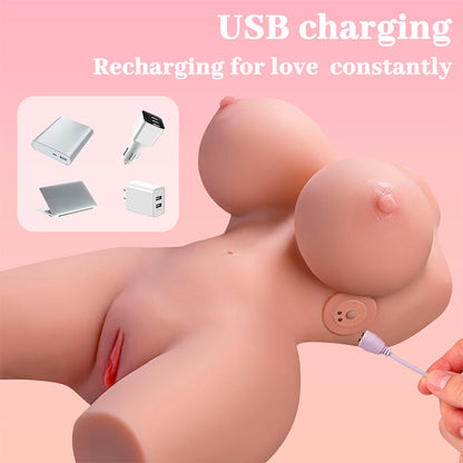 XISE - FRIEDA TORSO FEMININO REALISTA COM VIBRAÇÃO 36 CM