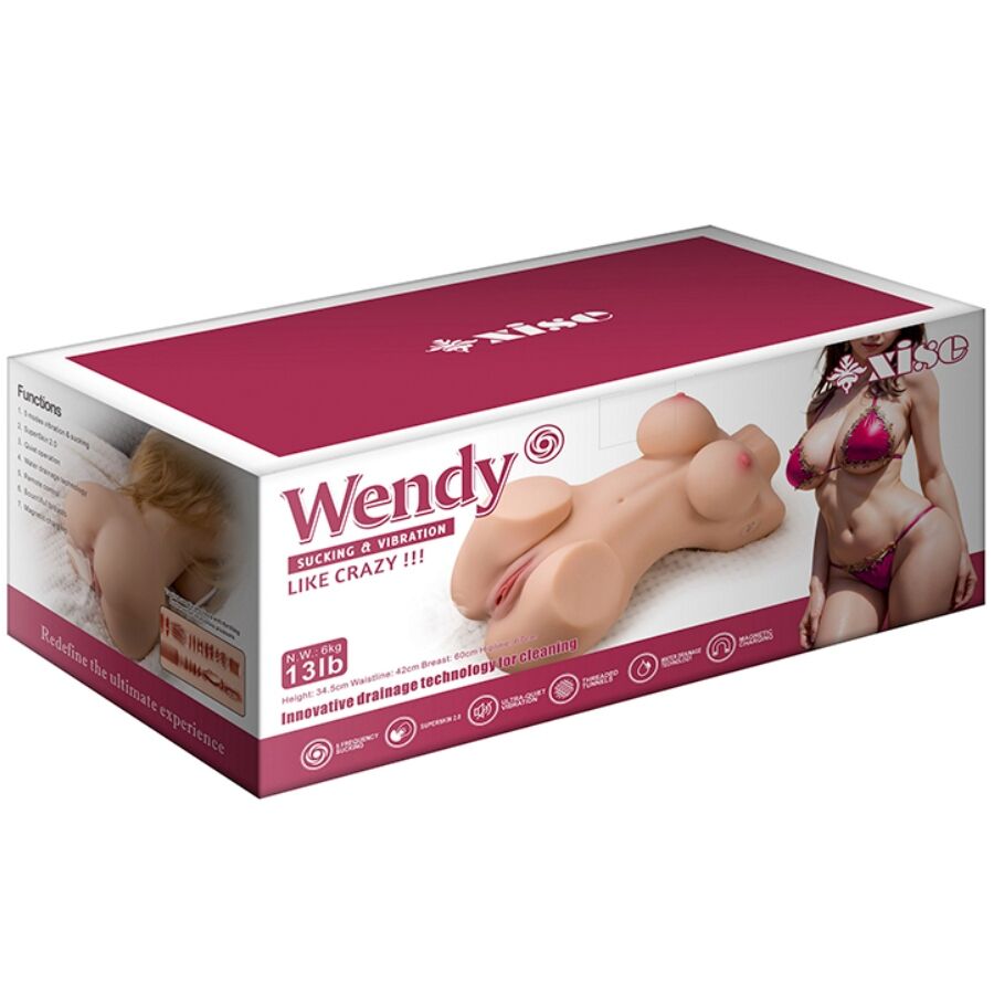 XISE - WENDY SUCKING TORSO FEMININO COM VIBRAÇÃO E CONTROLE REMOTO 6 KG