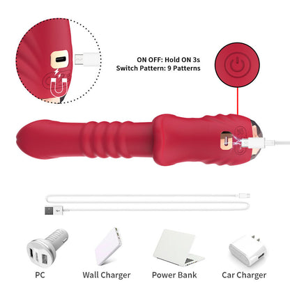 ARMONY - POINT A ESTIMULANTE VIBRADOR DILDO VERMELHO
