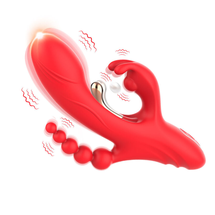 ARMONY - ESTIMULADOR DE PONTO G E CLITÓRIS VIBRADOR VERMELHO
