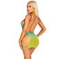 LEG AVENUE - MINI VESTIDO SEM COSTURA COM ABERTURAS OCEAN