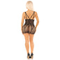 LEG AVENUE - MINI VESTIDO COM RENDA DE CORAÇÃO PRETO