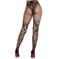 LEG AVENUE - MEIAS DE RENDA DÁLIA COM DETALHE DE REDE PRETAS