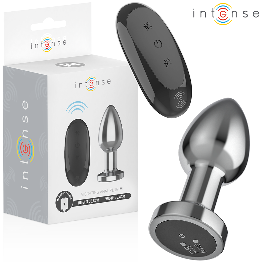 INTENSE - PLUG ANAL 10 VIBRAÇÕES METAL COM CONTROLE REMOTO M