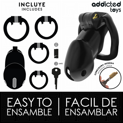 ADDICTED TOYS LOCKED - GAIOLA DE PÊNIS CELL MINDNIGHT TAMANHO L