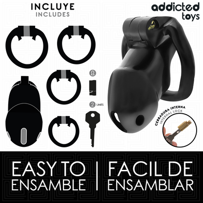 ADDICTED TOYS LOCKED - GAIOLA PARA PÊNIS CELL MINDNIGHT 4.2 CM TAMANHO M