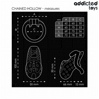 ADDICTED TOYS LOCKED - GAIOLA DE PÊNIS OCO COM CORRENTE 10,5 CM