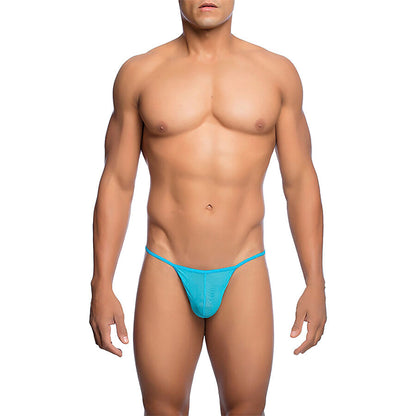 MOB - TANGA TRANSPARENTE EM FORMATO T AQUA TAMANHO L/XL