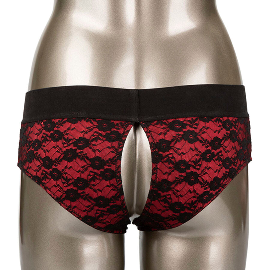 CALEXOTICS - CONJUNTO DE CALCINHAS SCANDAL SEM FUNDO COM DILDO TAMANHO L/XL