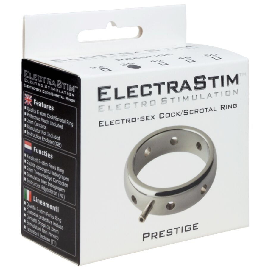 ELECTRASTIM - ANEL PENIANO ELETROMAGNÉTICO DE METAL PRESTIGE 42 MM