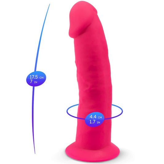 SILEXD - MODELO 2 PÊNIS REALÍSTICO PREMIUM SILEXPAN SILICONE FÚCSIA 19 CM - Infernum Store