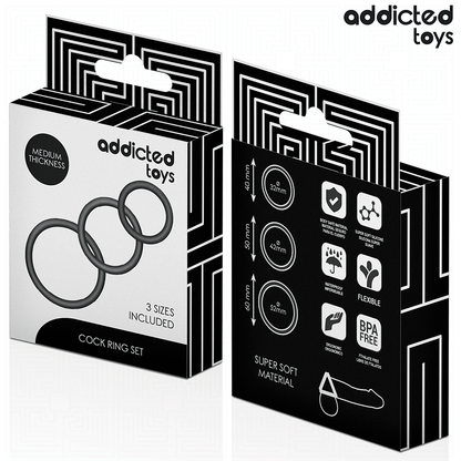 ADDICTED TOYS - CONJUNTO DE ANÉIS DE SILICONE MODELO 2