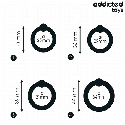 ADDICTED TOYS - CONJUNTO DE ANÉIS DE SILICONE DE PRESSÃO