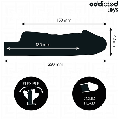 ADDICTED TOYS - EXTENSÃO DE PÊNIS TRANSPARENTE TAMANHO S 23 CM