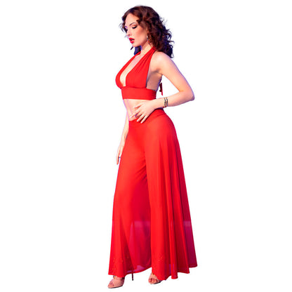 CHILIROSE - CR 4857 CONJUNTO DE BLUSA E CALÇA VERMELHA TAMANHO M