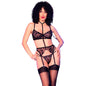 CHILIROSE - CR 4852 CONJUNTO DE LINGERIE PRETO TAMANHO S