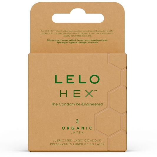 LELO - CAIXA DE PRESERVATIVOS ORGÂNICOS HEX 3 UNIDADES