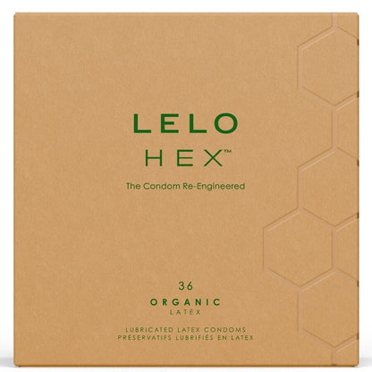 LELO - CAIXA DE PRESERVATIVOS ORGÂNICOS HEX 36 UNIDADES