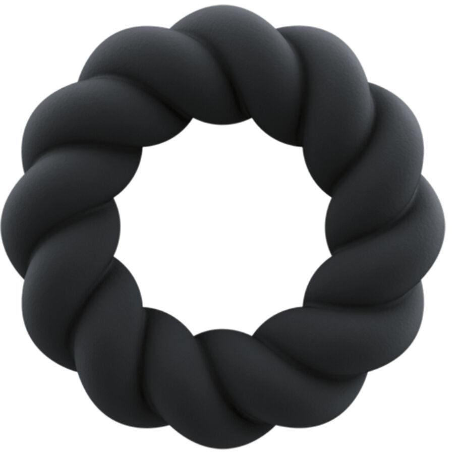 ROCKS-OFF - ANEL MASTURBADOR DE SILICONE PRETO TWIST