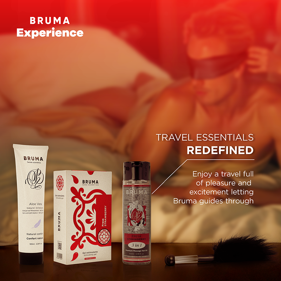 BRUMA XPERIENCE - KIT TENTAÇÃO DE MORANGO DOCE COM POTENCIALIZADOR DE ORGASMO